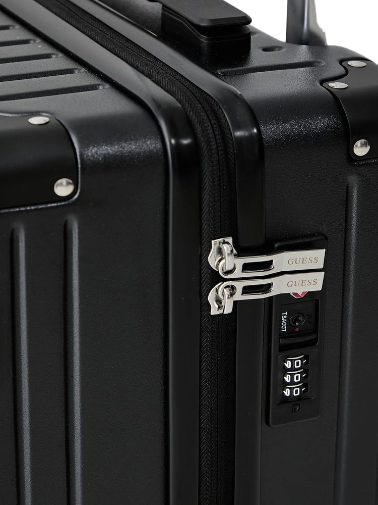 Guess Hardside Rolling Luggage Travel Bag — Black Polyamide (nylon) Hand