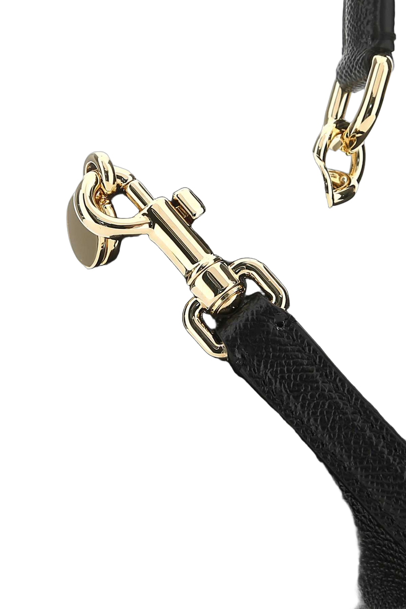 Dolce & Gabbana Textured Calf Leather Top Handle Bag — Black