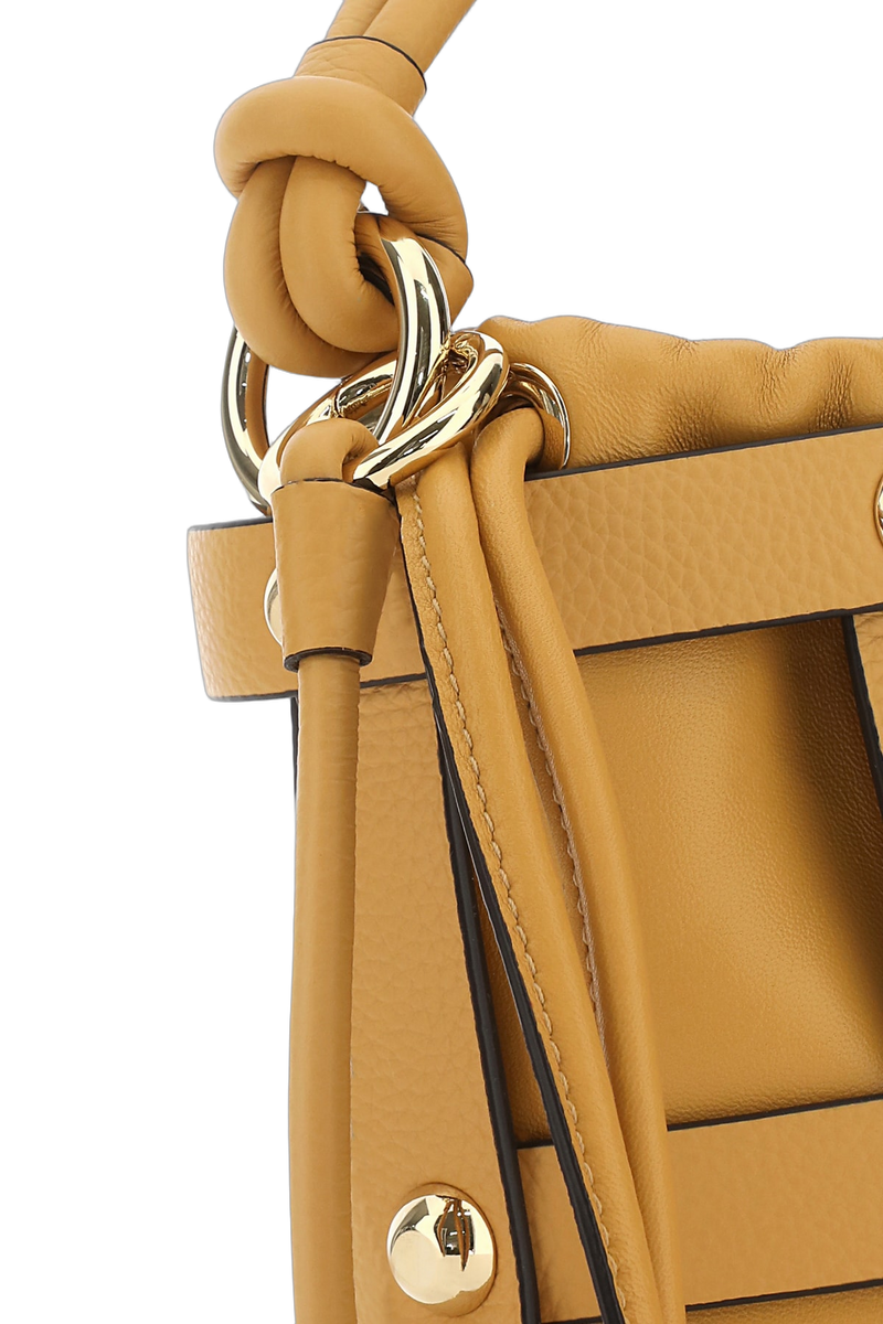 Ferragamo Languor Bucket Bag — Beige Leather