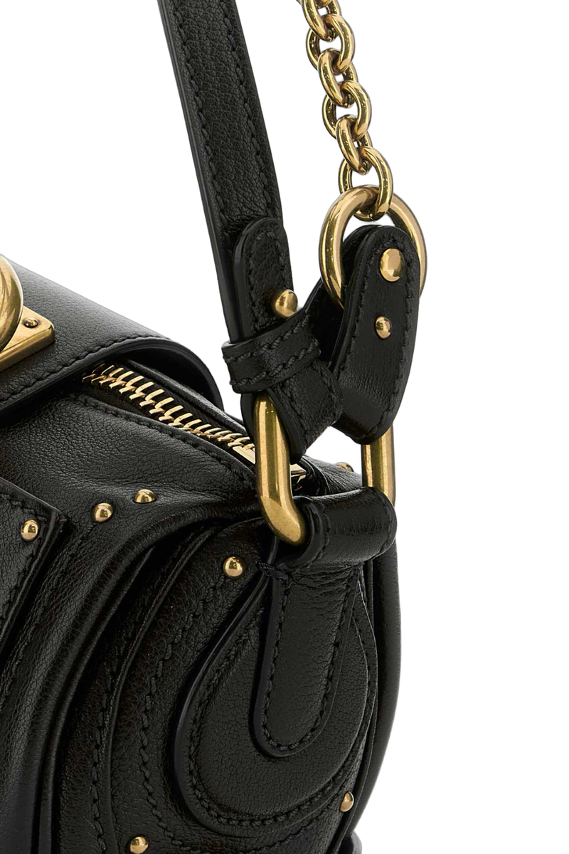 Chloé Leather Padlock Shoulder Bag — Black