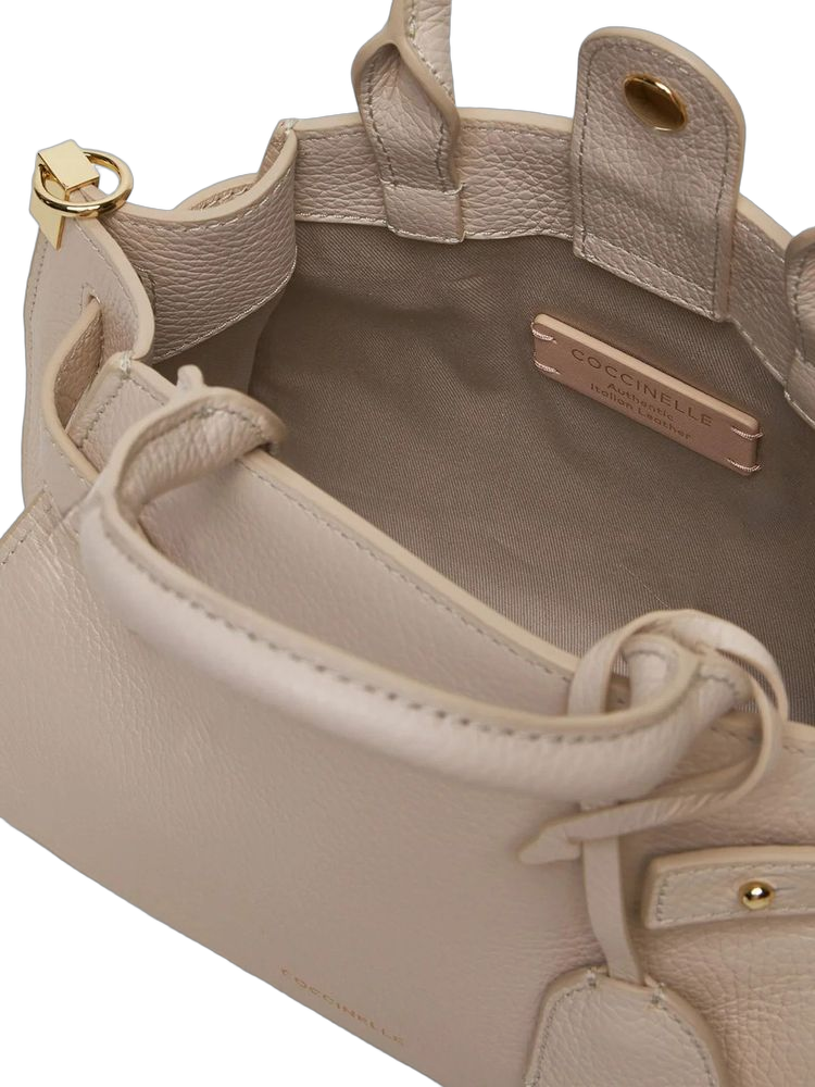 Coccinelle Top Handle Bag — Beige Cow Leather