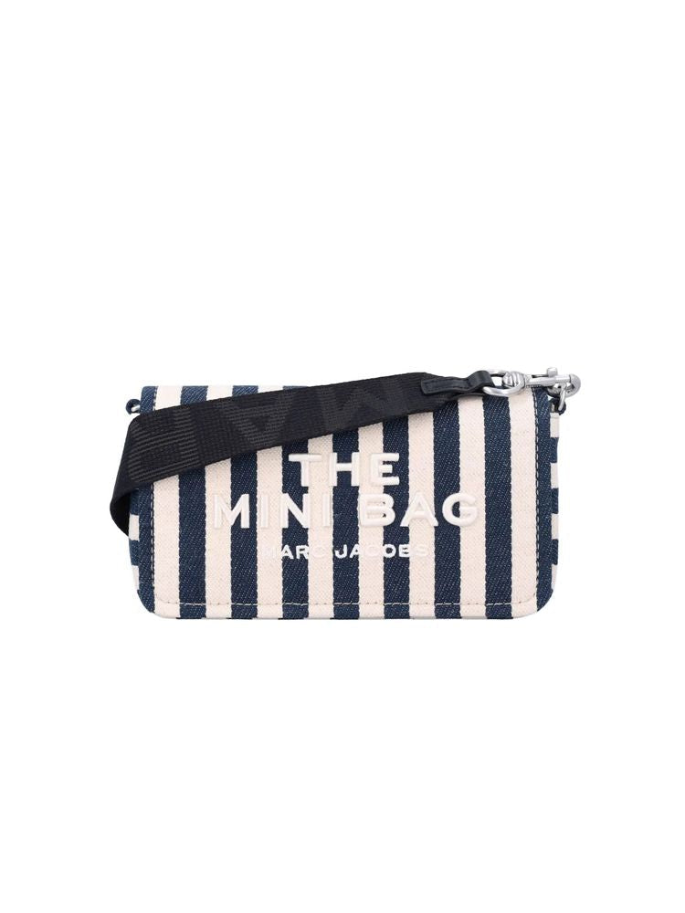 Marc Jacobs Striped Fabric Crossbody Bag — Navy