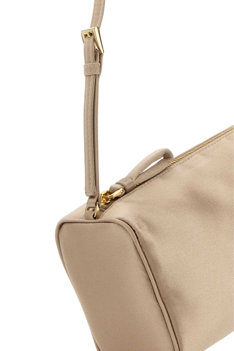 Prada Satin Shoulder Bag — Beige