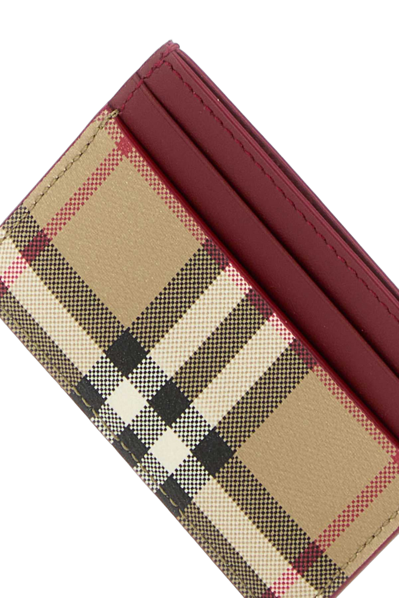 Burberry Vintage Check Card Case — Red Wallet