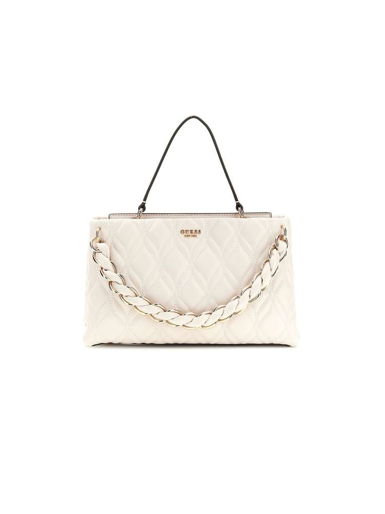 Guess Maxine Shoulder Bag — White Polyurethane