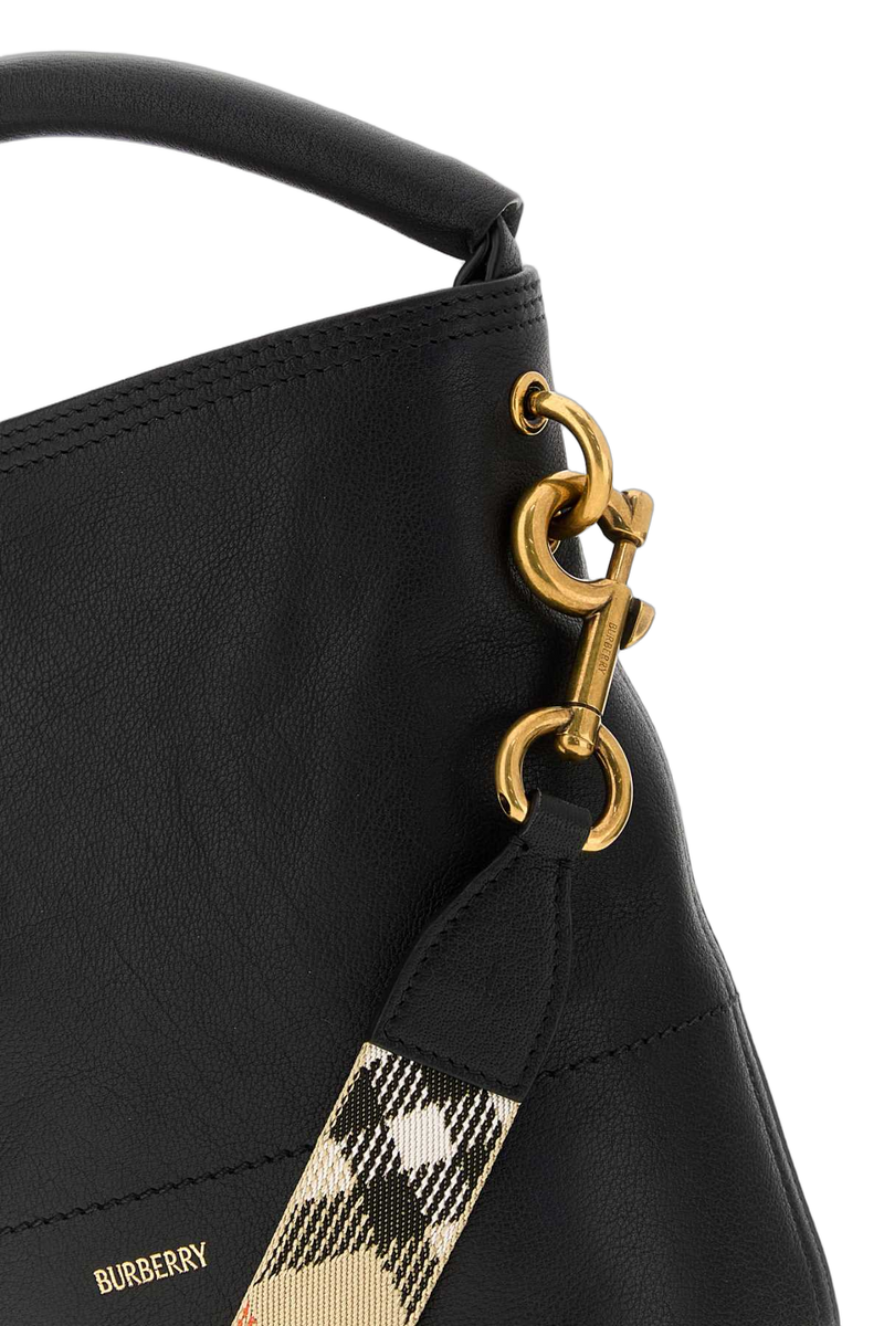 Burberry Calf Leather Top Handle Bag — Black