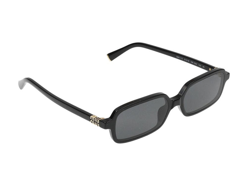Miu Miu 0mu Rectangular Acetate Sunglasses — Black