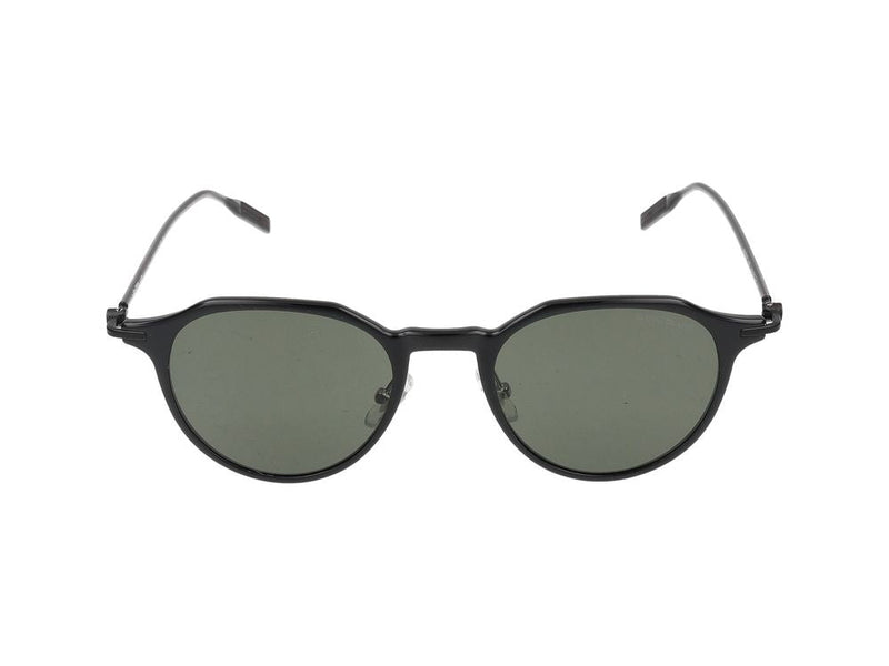 Montblanc Mb0355s Round-Frame Sunglasses — Black Injected