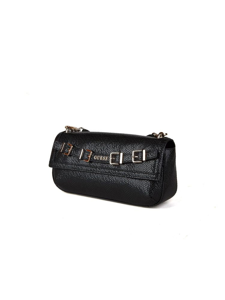 Guess Dovie Shoulder Bag — Black Polyurethane