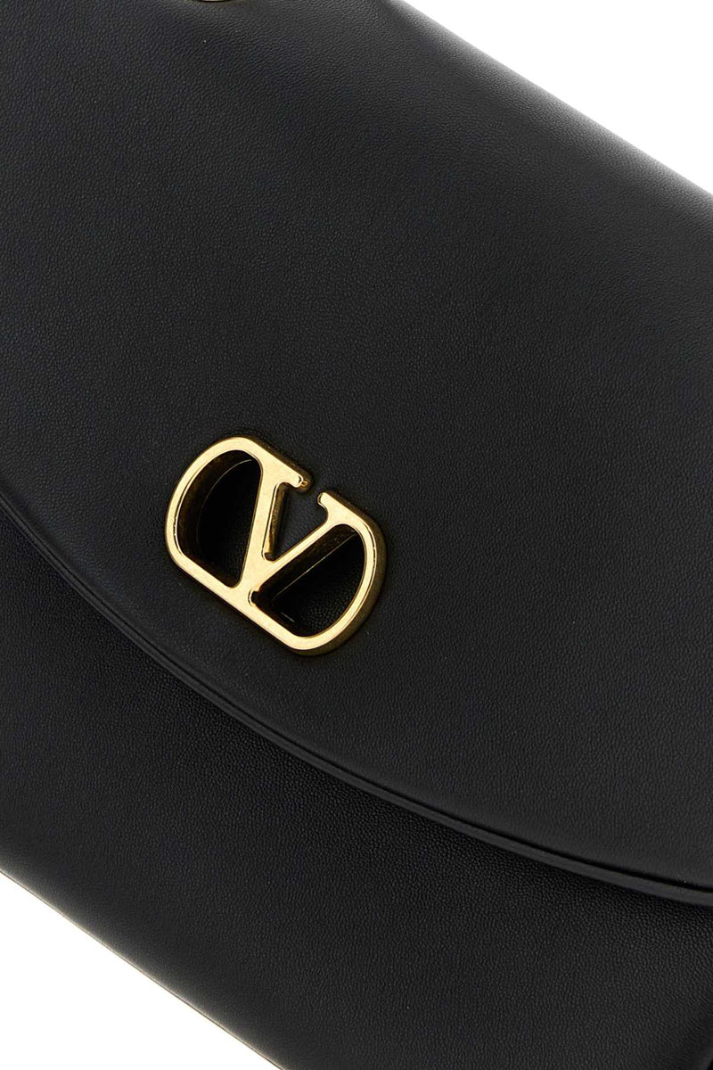 Valentino Garavani Gold Chain Strap Shoulder Bag — Black
