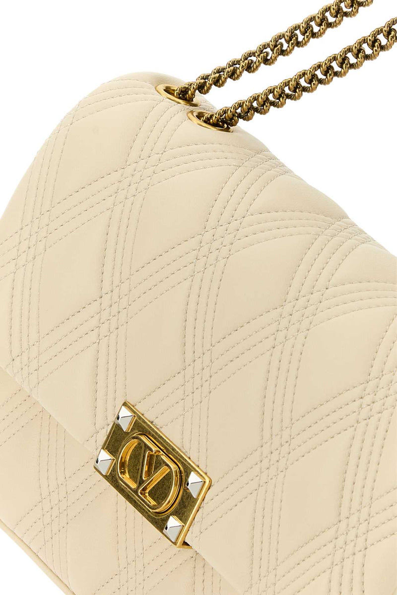 Valentino Garavani Quiltie 67 Shoulder Bag — Beige