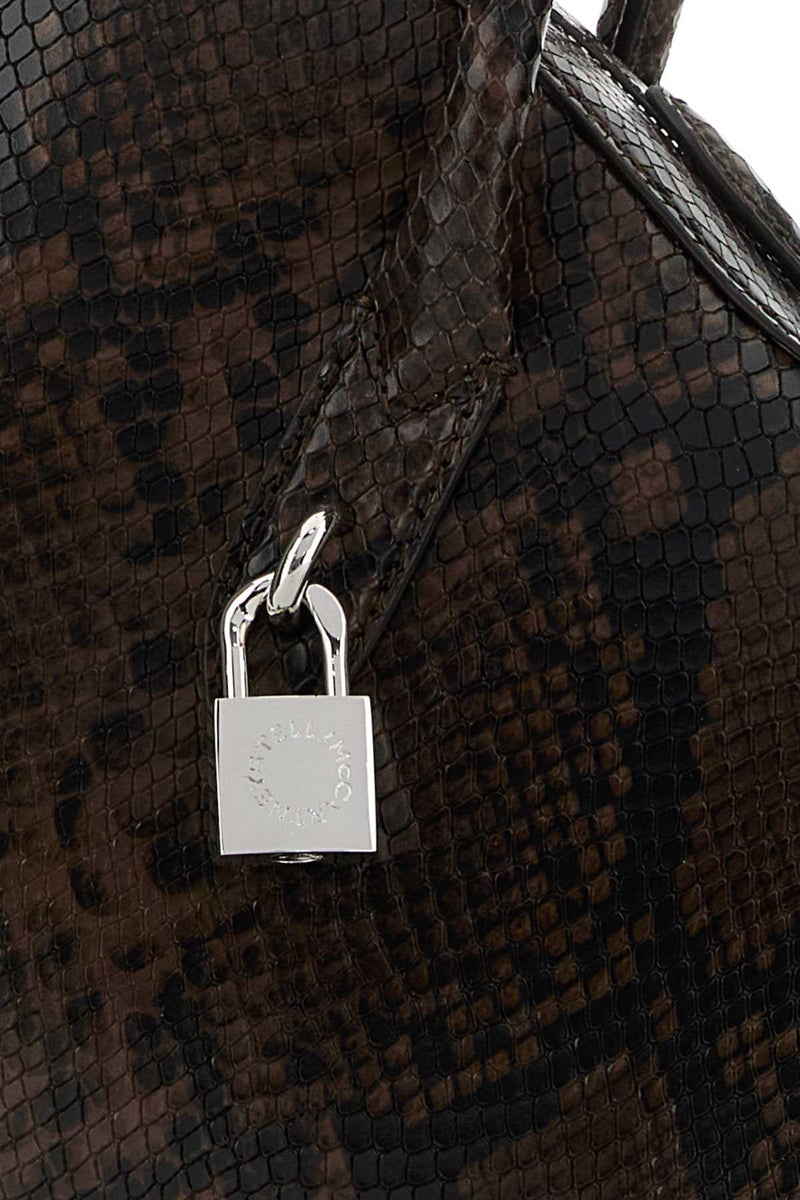 Stella Mccartney Python-Embossed Fabric Shoulder Bag — Brown