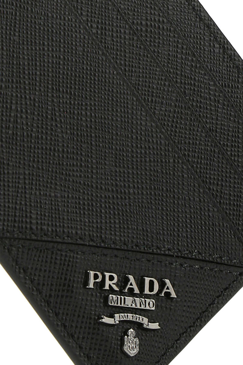 Prada Vitello Leather Card Case — Black Cases