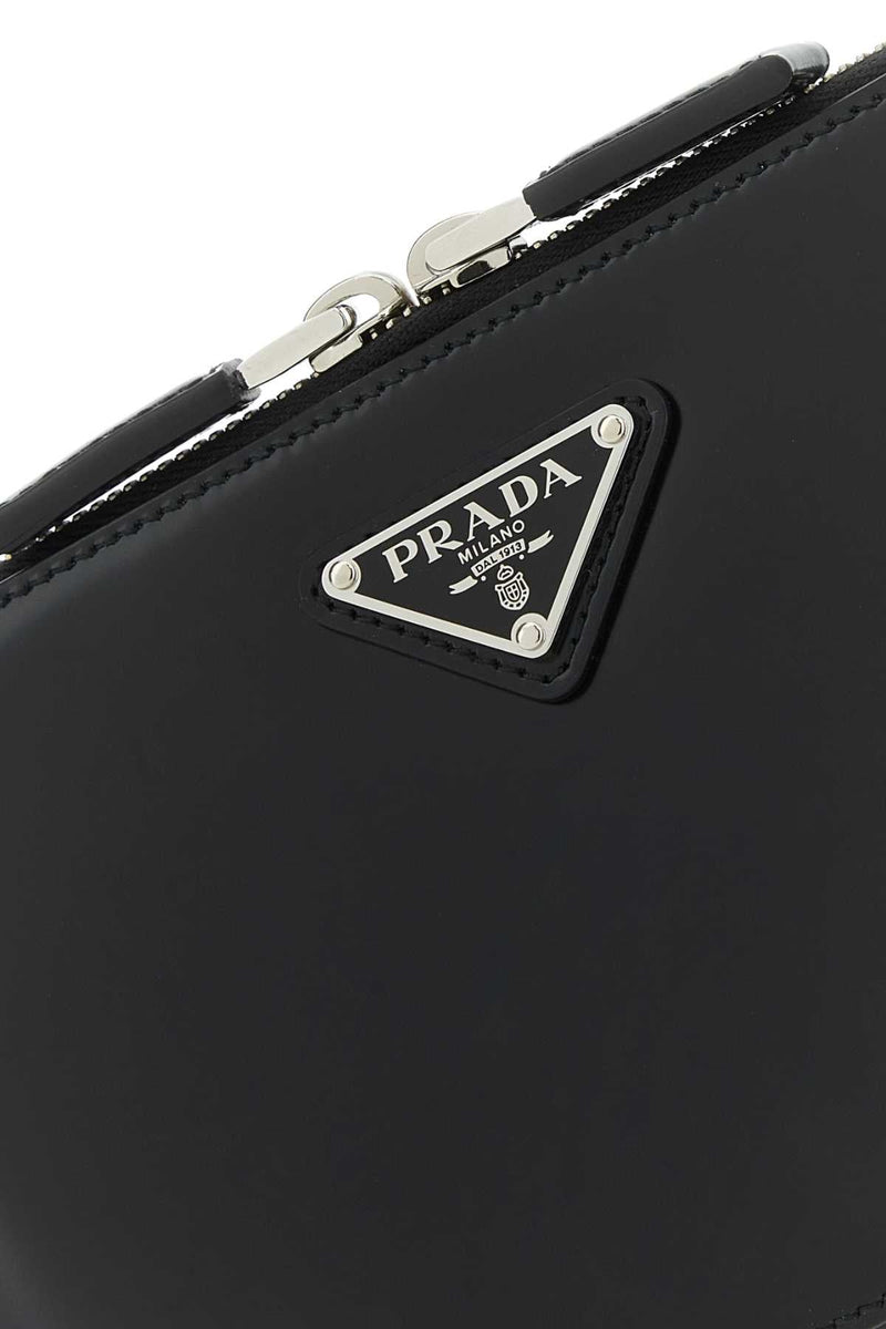 Prada Leather Crossbody Bag — Black