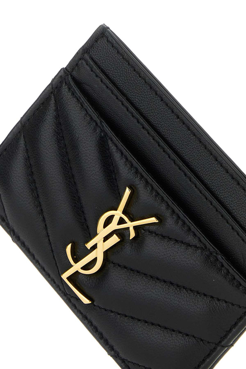 Saint Laurent Cassandre Card Case — Black Wallet