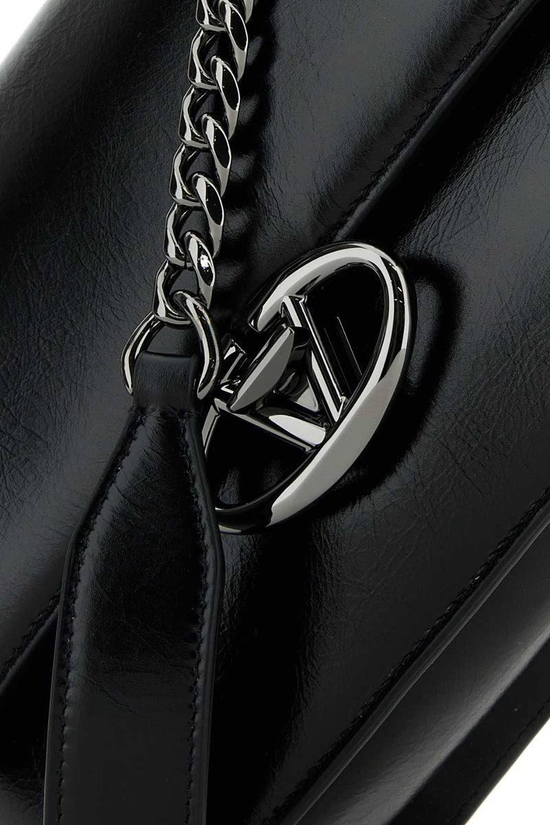 Valentino Garavani Sholder Shoulder Bag — Black Calf Leather - Bos Taurus