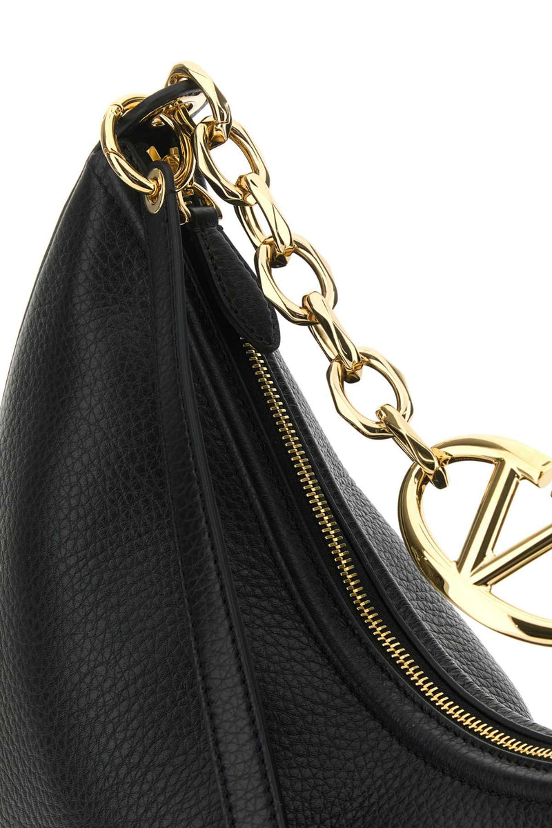 Valentino Garavani Shoulder Bag — Black Calf Leather - Bos Taurus