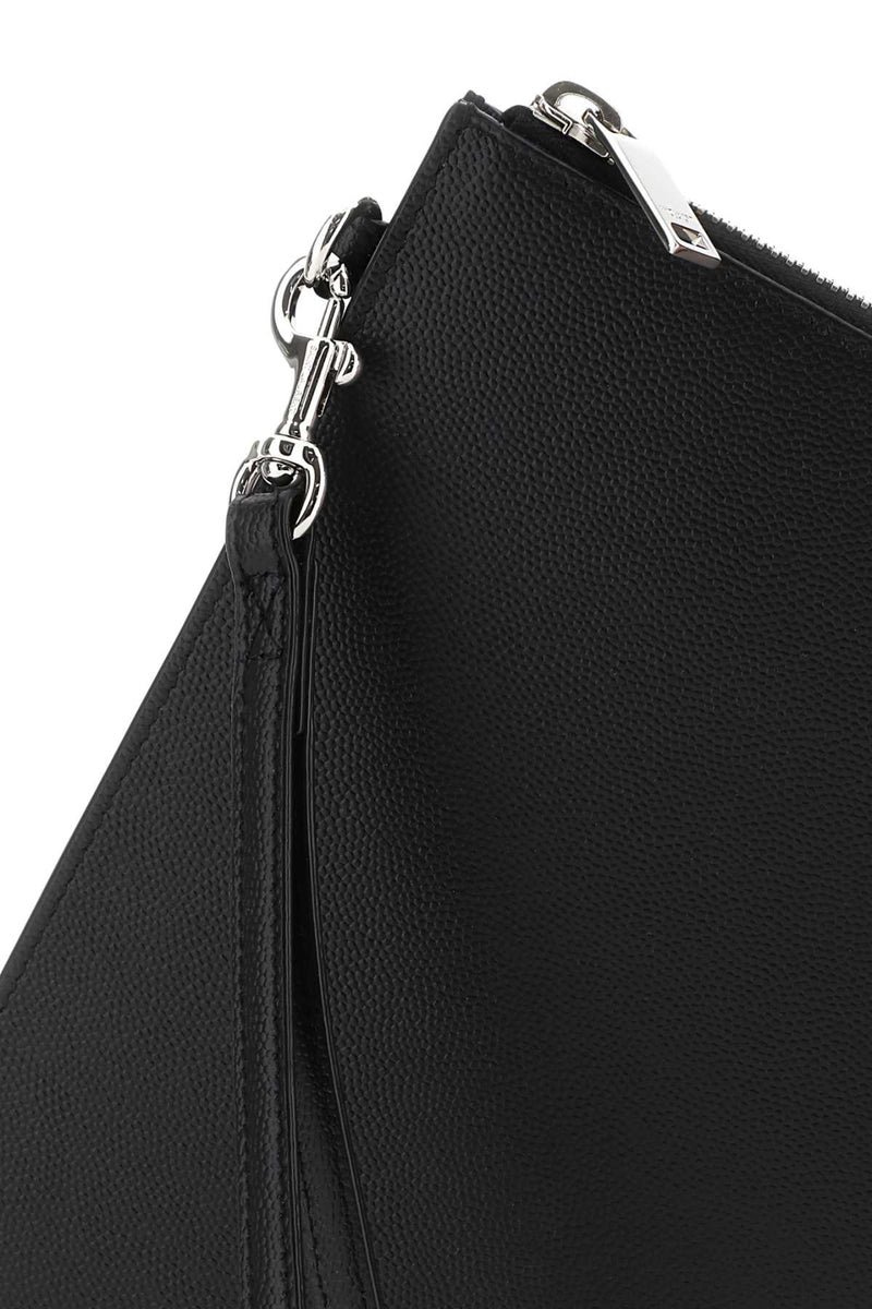Saint Laurent Cover Clutch — Black Calf Skin Wallet