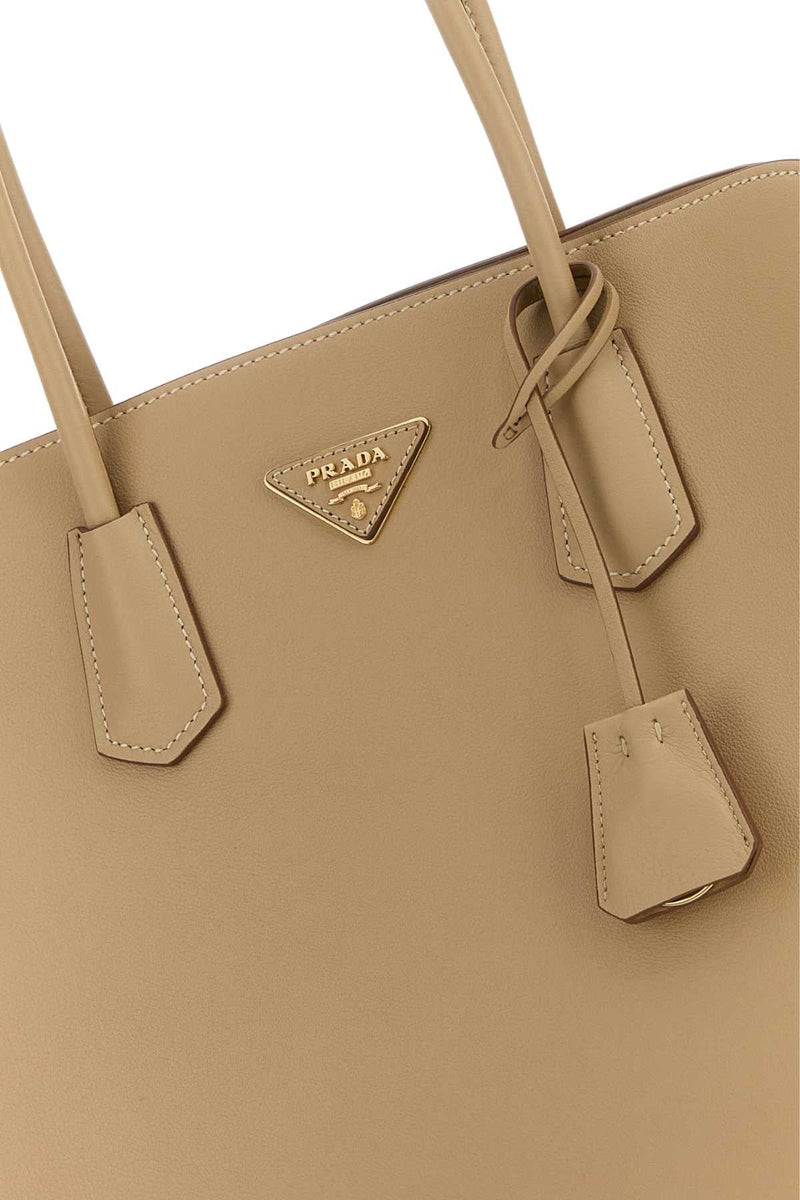 Prada Saffiano Leather Shoulder Bag — Beige