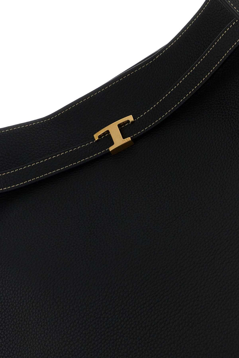 Tods Leather Shoulder Bag — Black