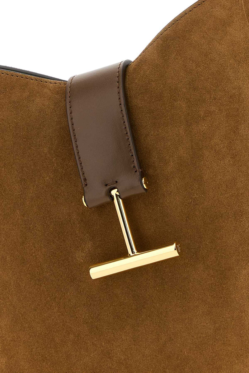 Tom Ford Suede Shoulder Bag — Brown