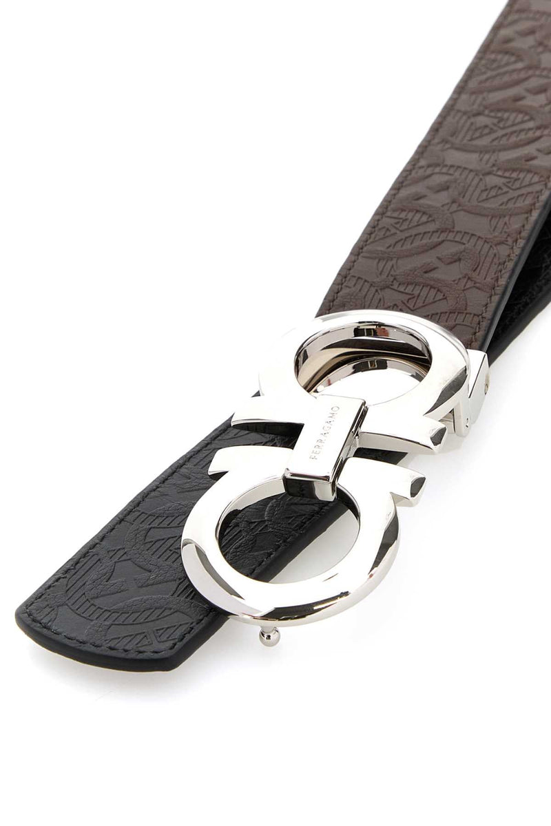 Ferragamo Double Gancini Belt — Brown