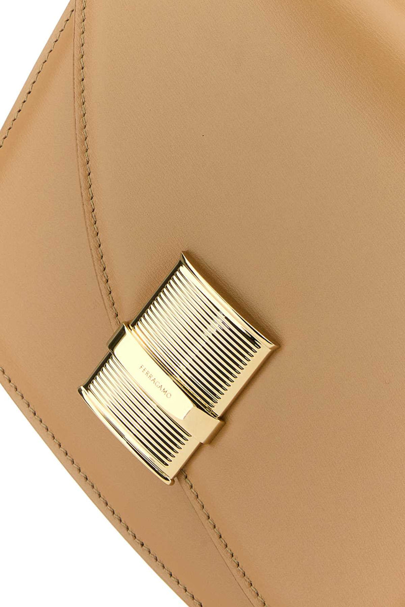 Ferragamo Fiamma Crossbody Bag — Beige