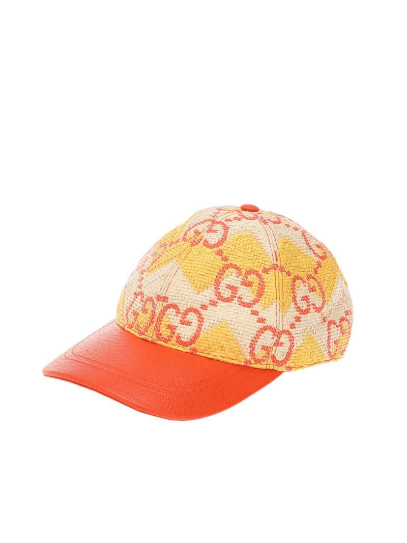 Gucci 7051653hakx8475 Raffia-Effect Gg Monogram Baseball Cap Multiple Colors Polyamide Caps