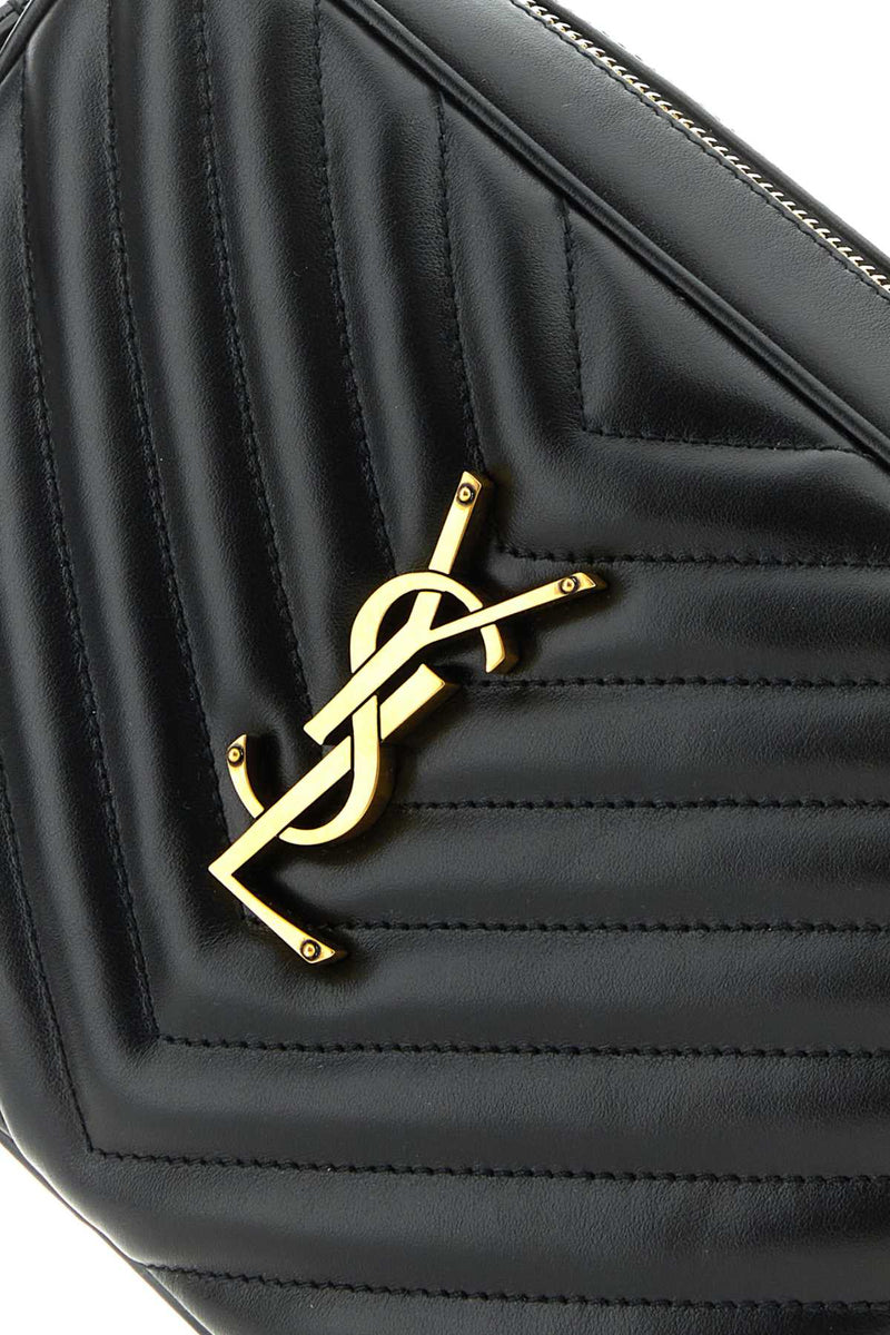 Saint Laurent Quilted Leather Crossbody Bag — Black