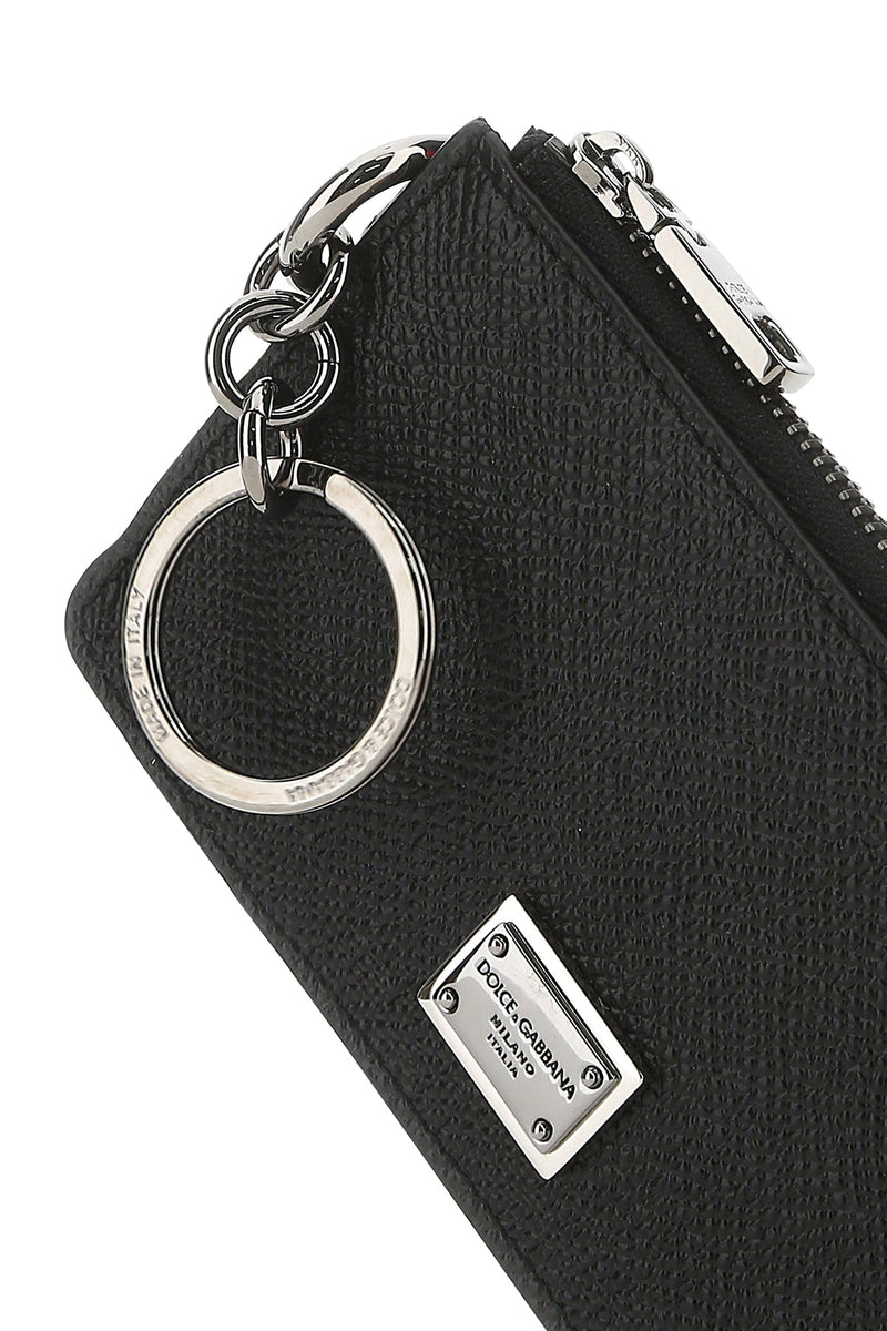 Dolce & Gabbana Textured Leather Wallet — Black Calfskin
