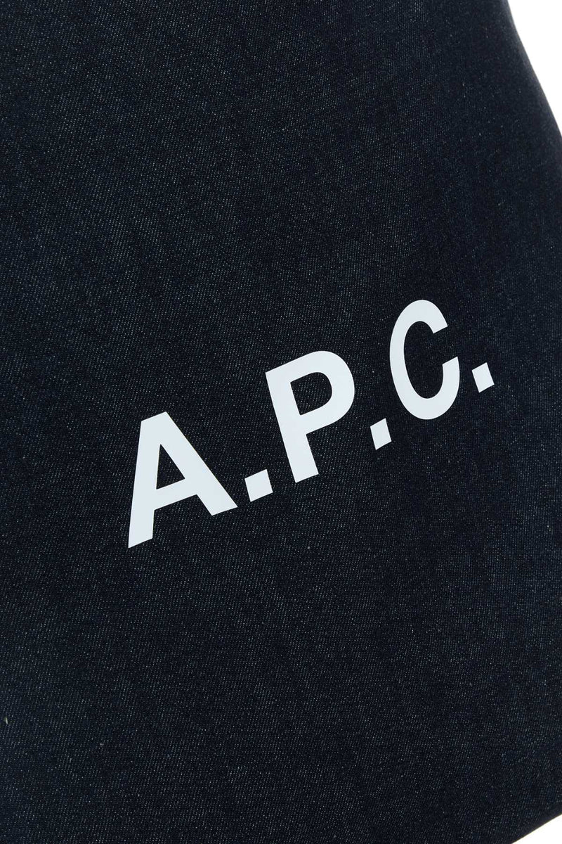 A.p.c. Logo-Print Cotton Shoulder Bag — Black Coton
