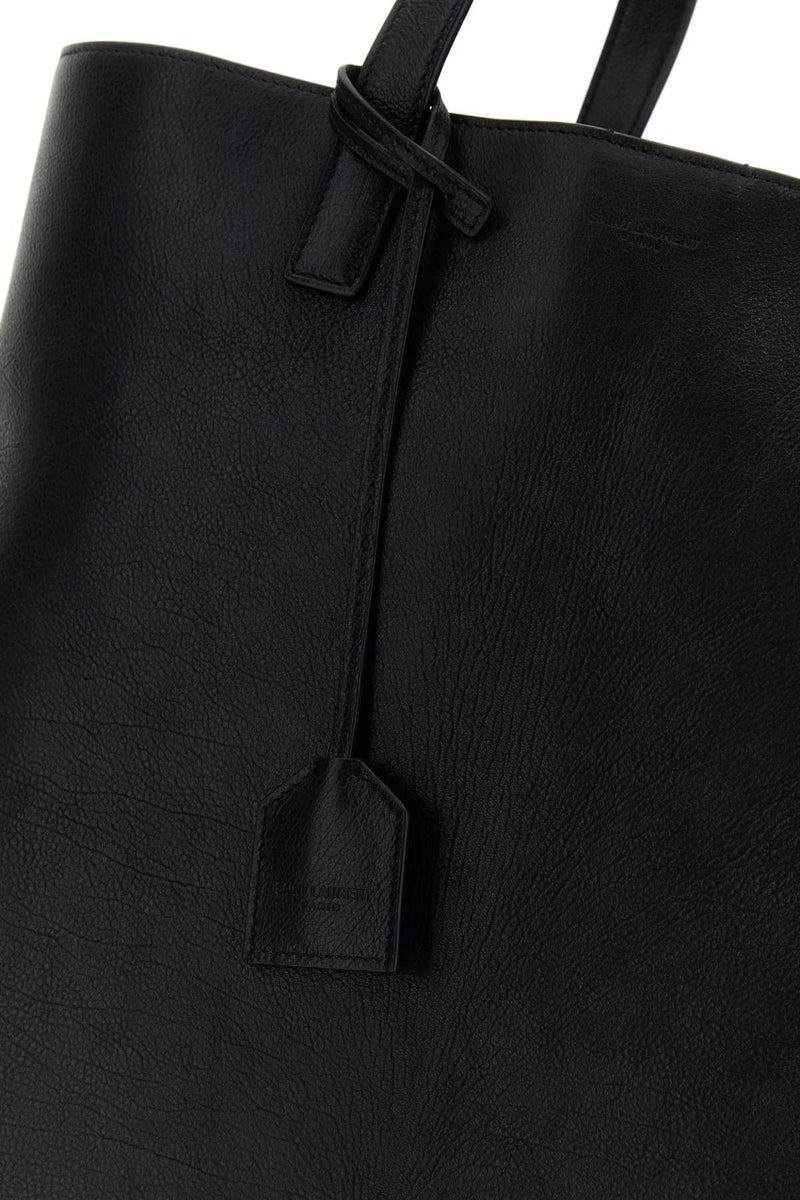 Saint Laurent Leather Tote Bag — Black