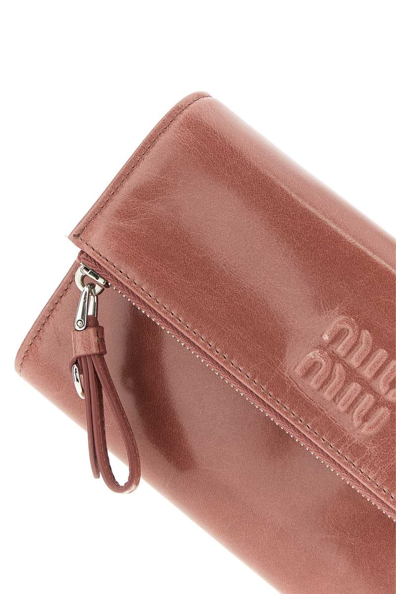 Miu Miu Velvet Leather Wallet — Pink