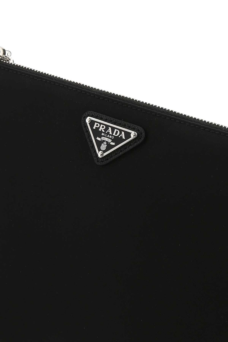 Prada Re-Nylon Clutch — Black Poliammidericiclata-vitello Wallet