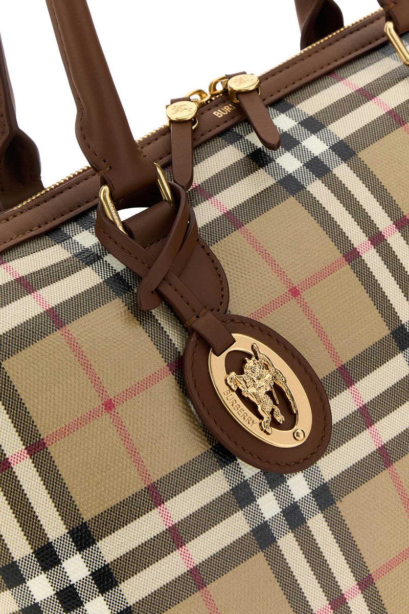 Burberry Vintage Nova Check Tote Bag — Beige