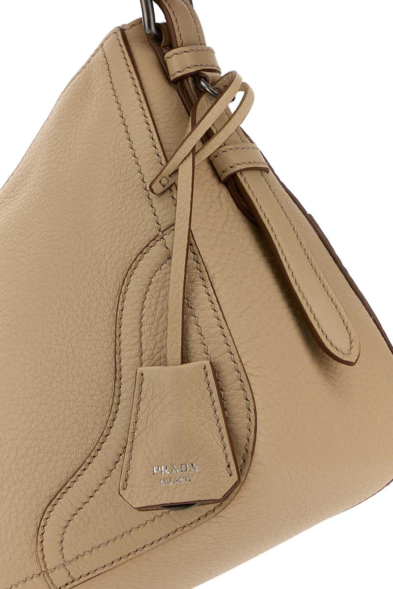 Prada Textured Deer Leather Shoulder Bag — Beige