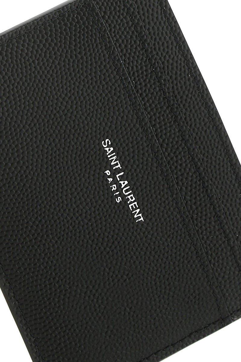Saint Laurent Calfskin Leather Card Case — Black Calf Skin Wallet