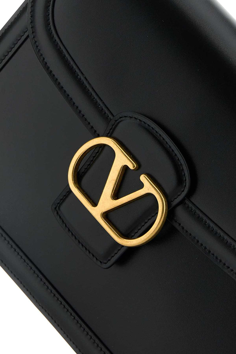 Valentino Garavani Shoulder Bag — Black Calf Leather - Bos Taurus