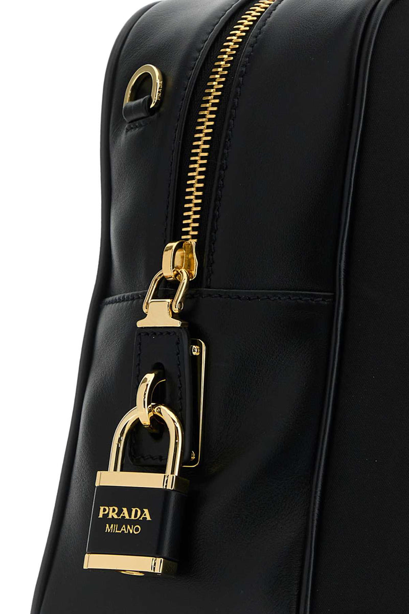 Prada Tessuti Top Handle Bag — Black Poliammidericiclata-vitello