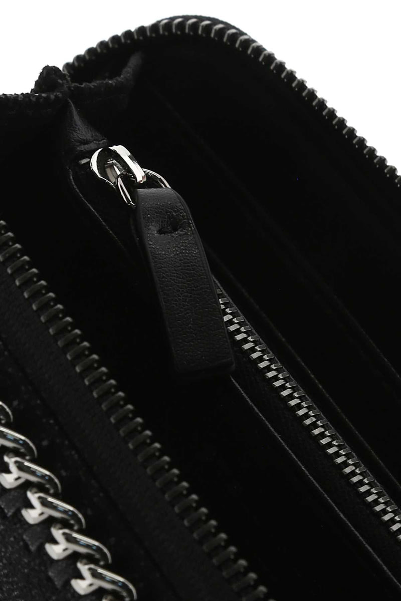 Stella Mccartney Shaggy Deer Zip-Around Wallet — Black
