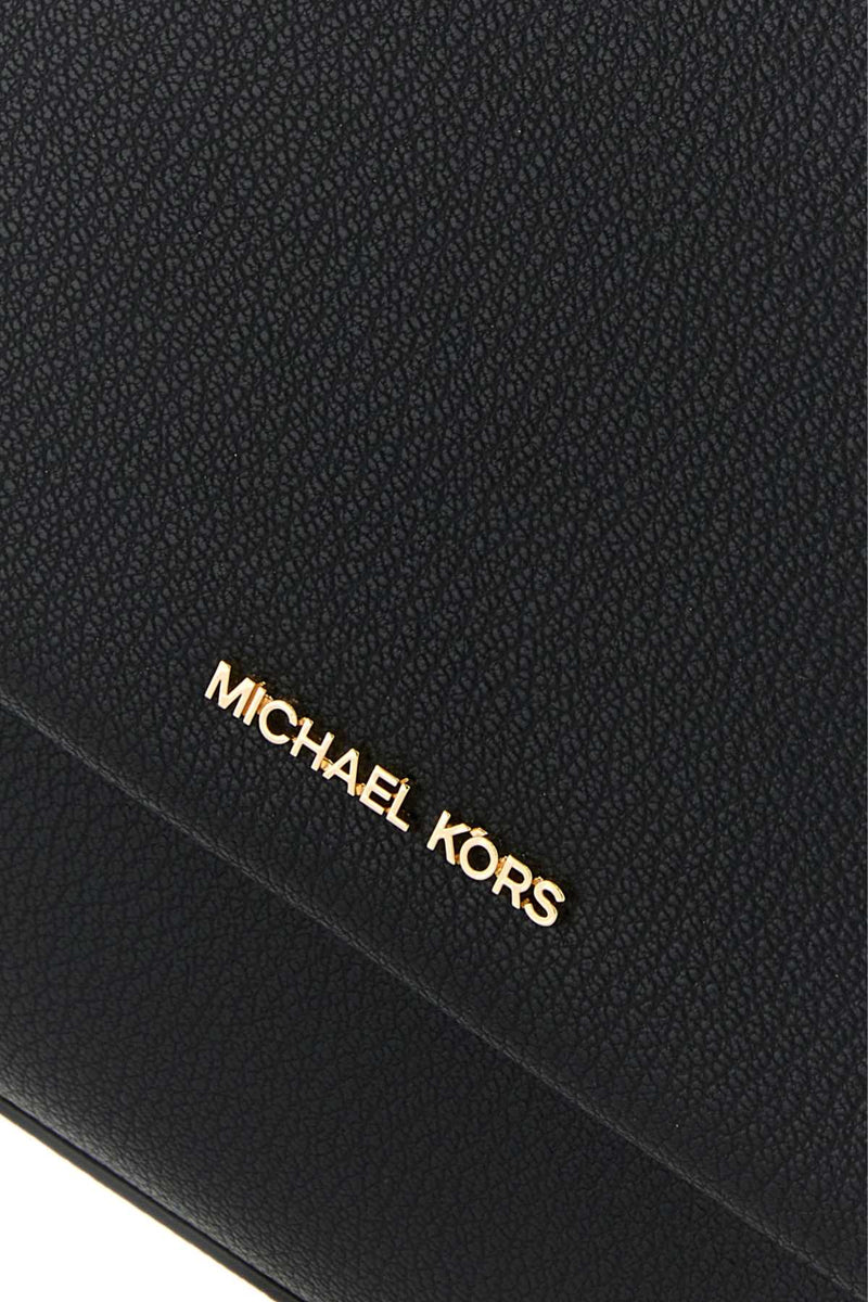 Michael By Kors Messenger Crossbody Bag — Black Cow Leather