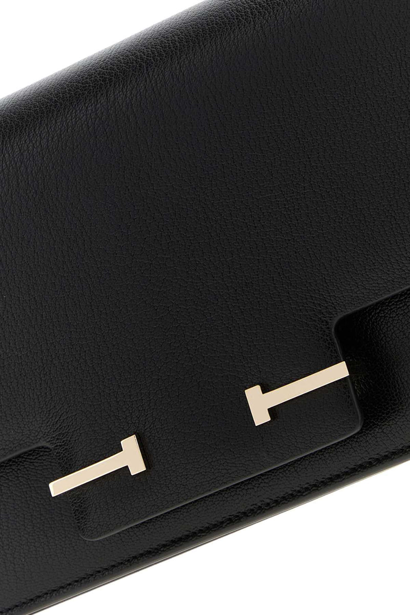 Tom Ford Leather Shoulder Bag — Black
