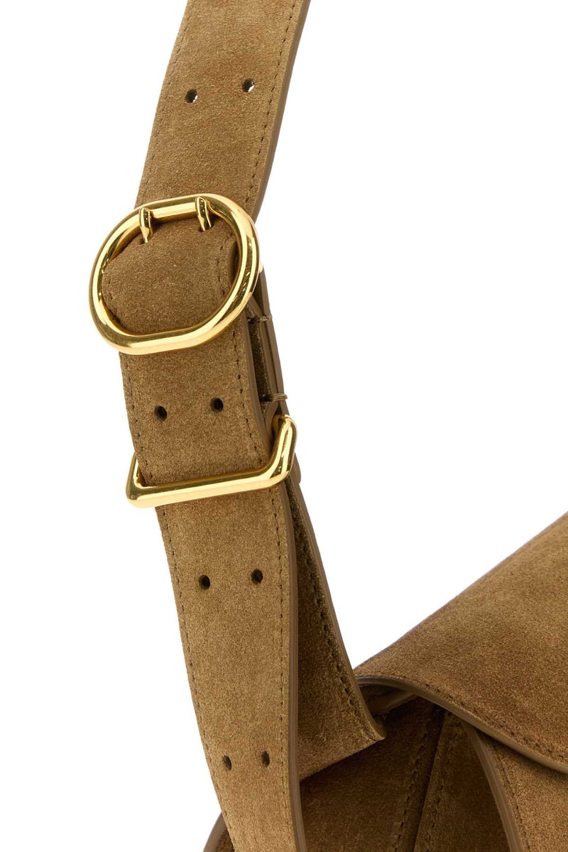 Jil Sander Suede Shoulder Bag — Brown