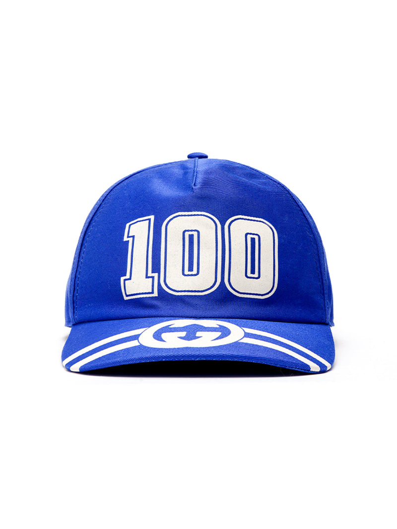 Gucci 6730814hakr4368 Gg Logo Baseball Cap — Blue Cotton Caps