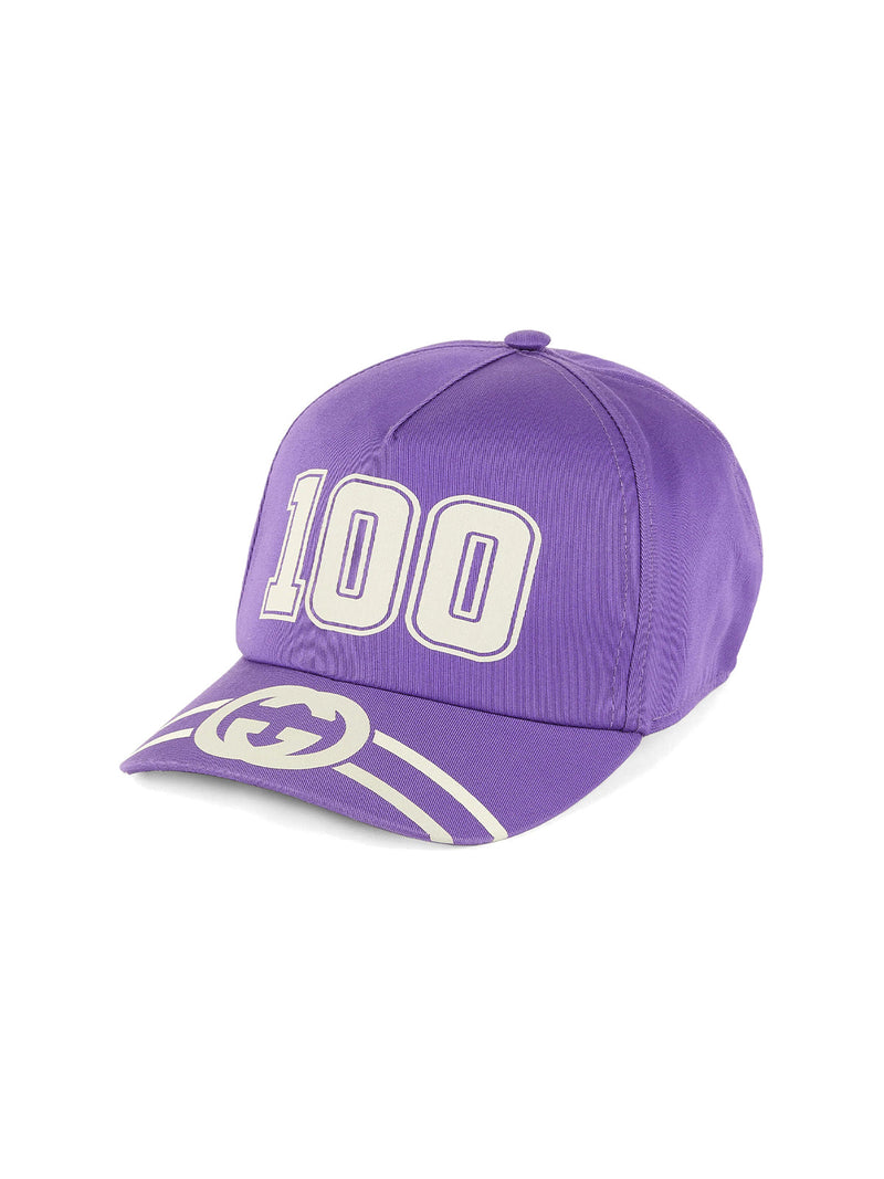 Gucci 6730814hakr5270 Gg Logo Baseball Cap — Purple Cotton Caps