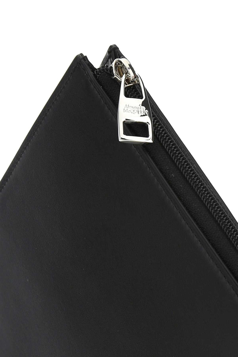 Alexander Mcqueen Logo-Print Leather Wallet — Black