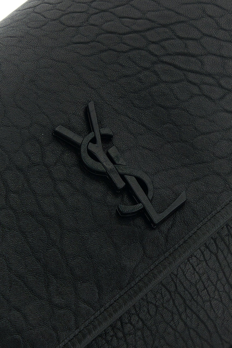 Saint Laurent Textured Leather Shoulder Bag — Black