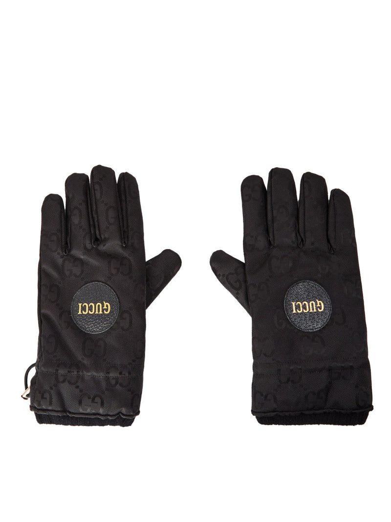 Gucci Gg Monogram Logo Gloves — Black Polyamide