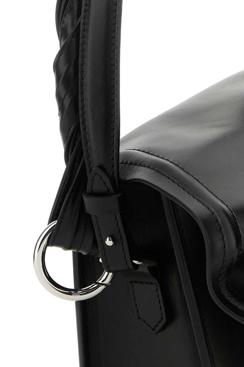Y Project Sculptural Leather Top Handle Bag — Black
