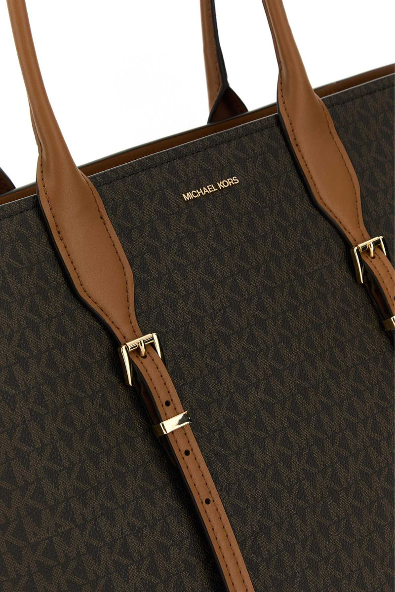 Michael By Kors Buckle Tote Bag — Brown